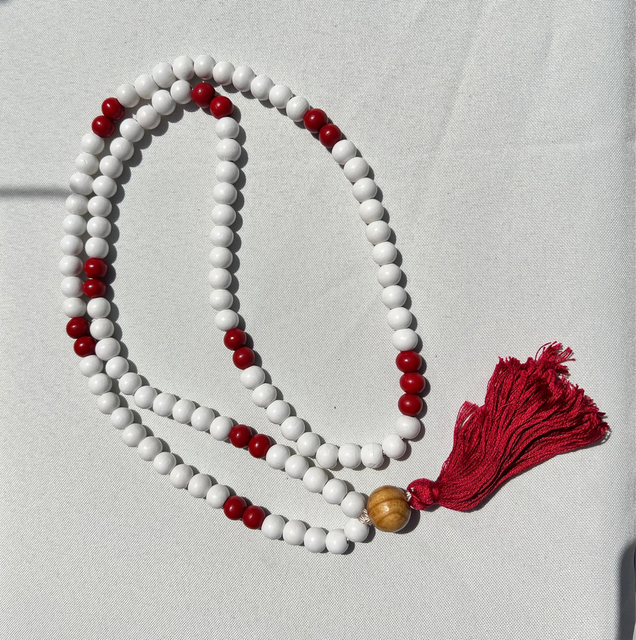 White & Red Mala