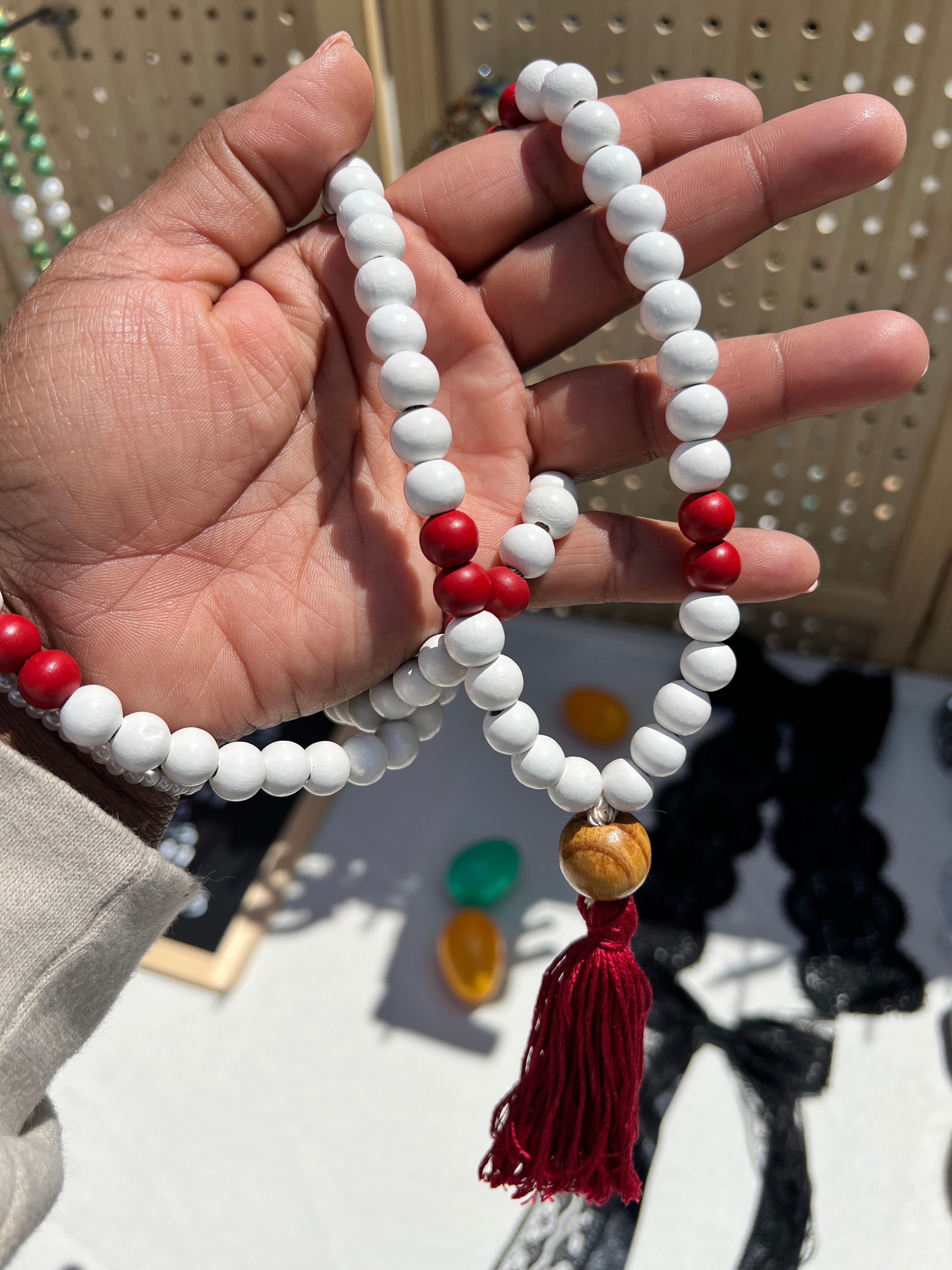 White & Red Mala